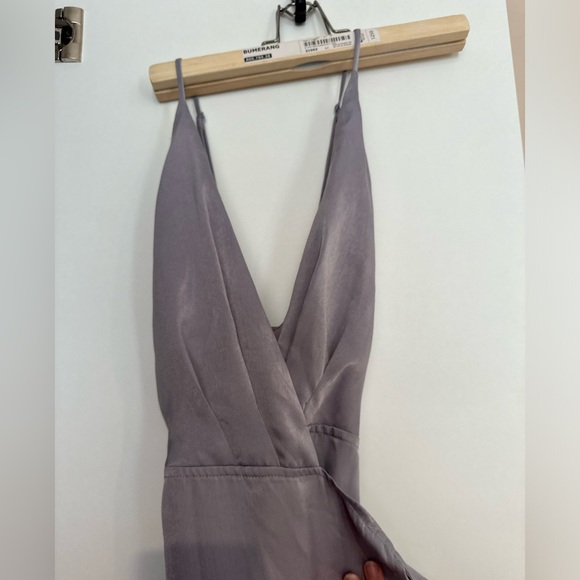 Lilac high-low wrap silk dress - Picture 2 of 5